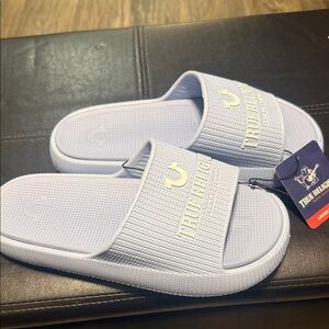 True Religion Sky Blue Slides